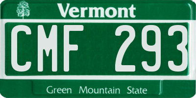 VT license plate CMF293