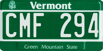 VT license plate CMF294