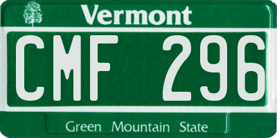 VT license plate CMF296