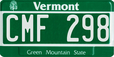 VT license plate CMF298