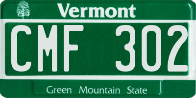 VT license plate CMF302