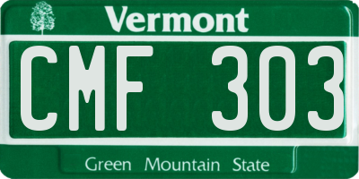 VT license plate CMF303