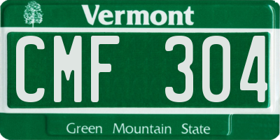 VT license plate CMF304