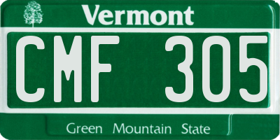 VT license plate CMF305