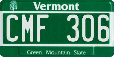 VT license plate CMF306
