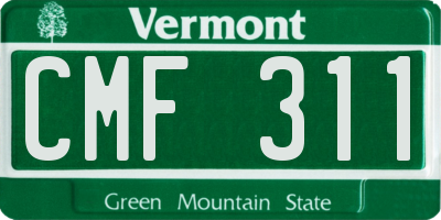 VT license plate CMF311