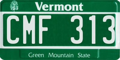VT license plate CMF313