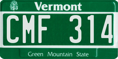 VT license plate CMF314