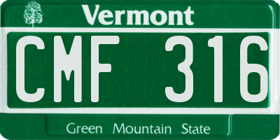 VT license plate CMF316