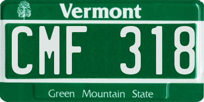 VT license plate CMF318