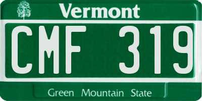 VT license plate CMF319