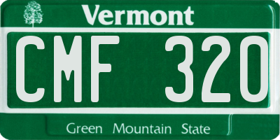 VT license plate CMF320