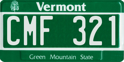 VT license plate CMF321