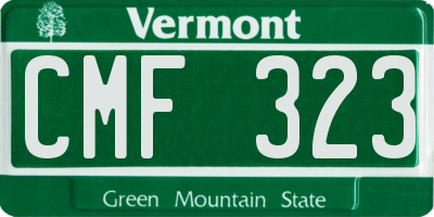 VT license plate CMF323