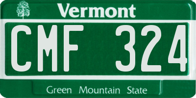 VT license plate CMF324