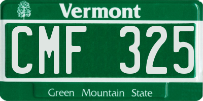 VT license plate CMF325