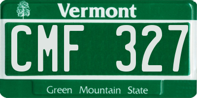 VT license plate CMF327