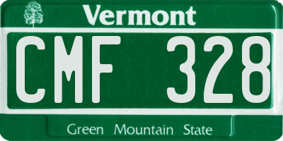 VT license plate CMF328