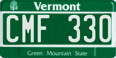 VT license plate CMF330