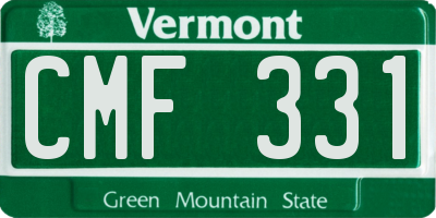 VT license plate CMF331
