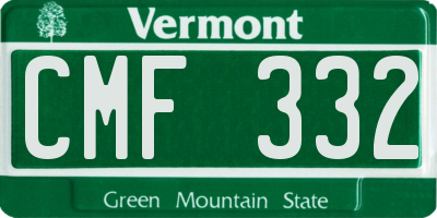 VT license plate CMF332
