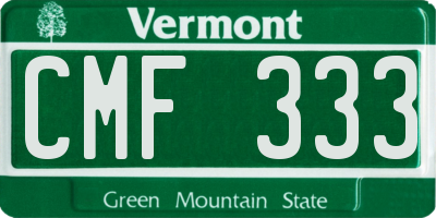VT license plate CMF333