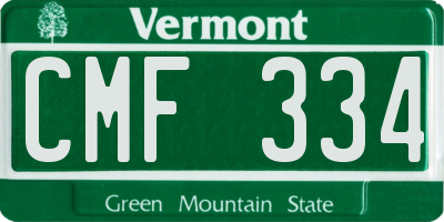 VT license plate CMF334