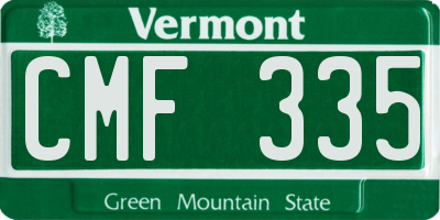 VT license plate CMF335