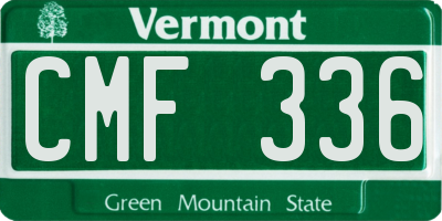 VT license plate CMF336