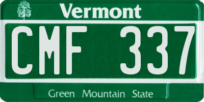 VT license plate CMF337