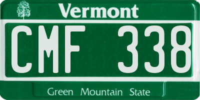 VT license plate CMF338