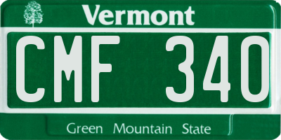 VT license plate CMF340