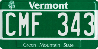 VT license plate CMF343