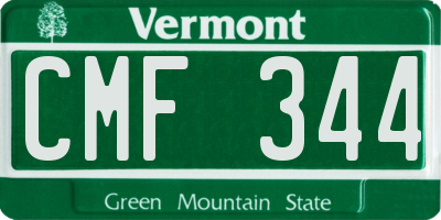 VT license plate CMF344