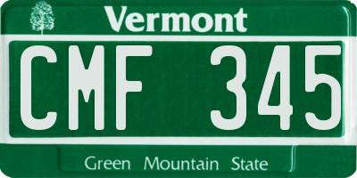 VT license plate CMF345