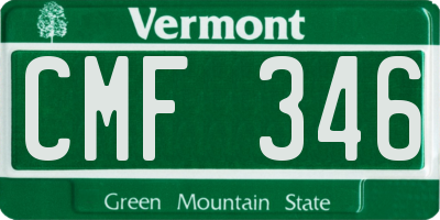 VT license plate CMF346