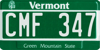 VT license plate CMF347