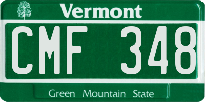 VT license plate CMF348