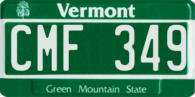 VT license plate CMF349