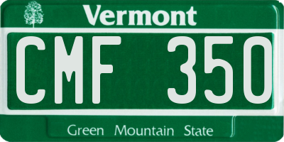 VT license plate CMF350