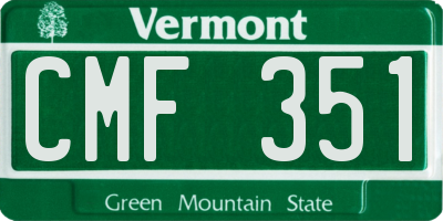 VT license plate CMF351