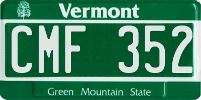 VT license plate CMF352