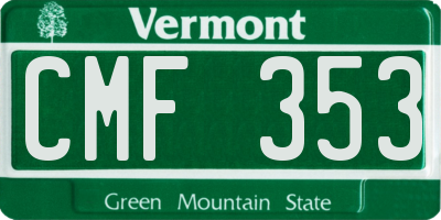 VT license plate CMF353
