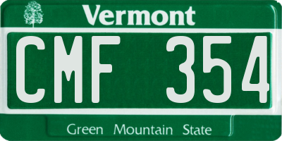 VT license plate CMF354