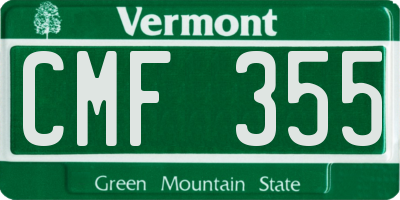 VT license plate CMF355