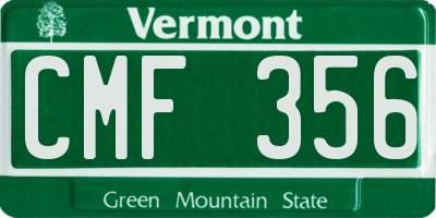 VT license plate CMF356
