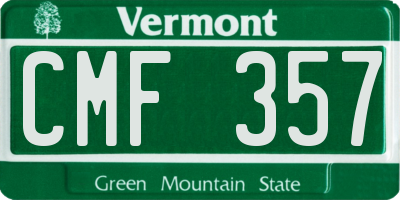 VT license plate CMF357