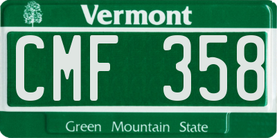 VT license plate CMF358