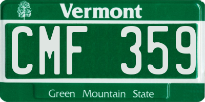 VT license plate CMF359