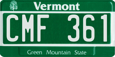 VT license plate CMF361